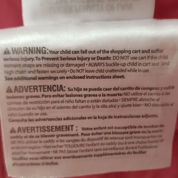 Comfort & Harmony. Shopping Cart Cover. Padded With all the Web Straps in Tact. - Picture 6 of 11